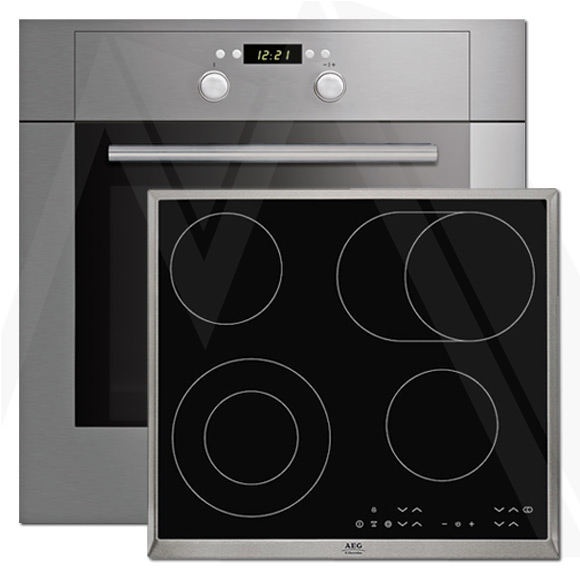 Backofen-Set Bauknecht Backofen + AEG Glaskeramik-Feld