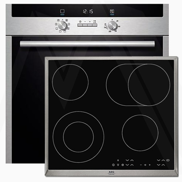 Backofen-Set Siemens Backofen + AEG Glaskeramik-Kochfeld